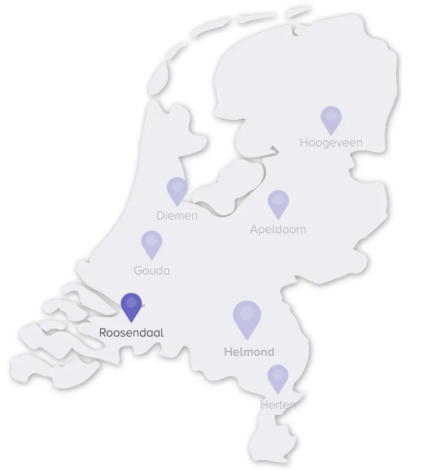 Landkaart Roosendaal 900x950