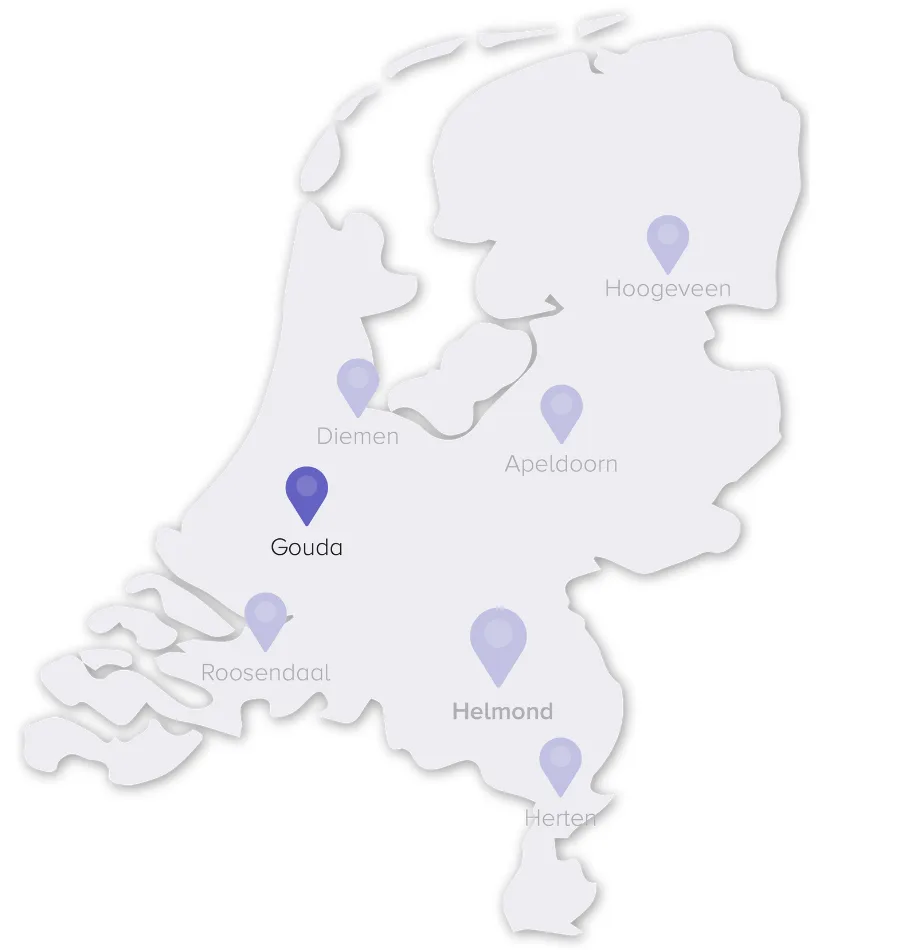 Landkaart Gouda 900x950