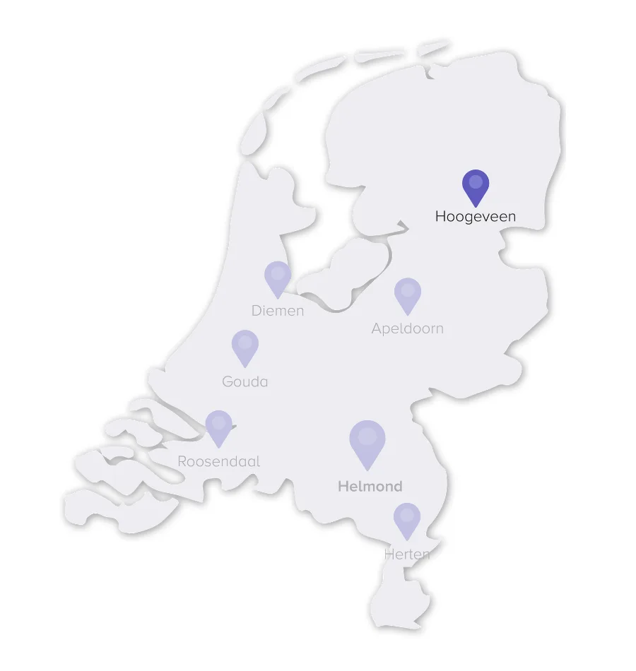 Hoogeveen Landkaart NL 900x950px