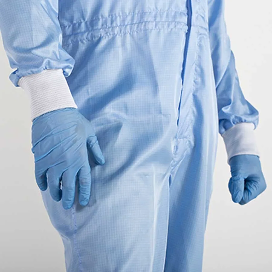 Detailfoto middendeel cleanroom coverall