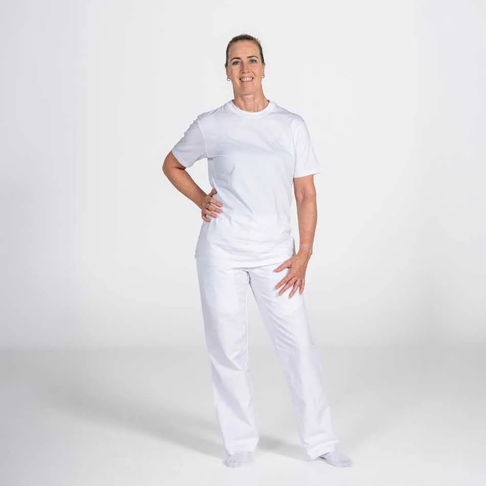 Dame in voedsel werkkleding food t-shirt