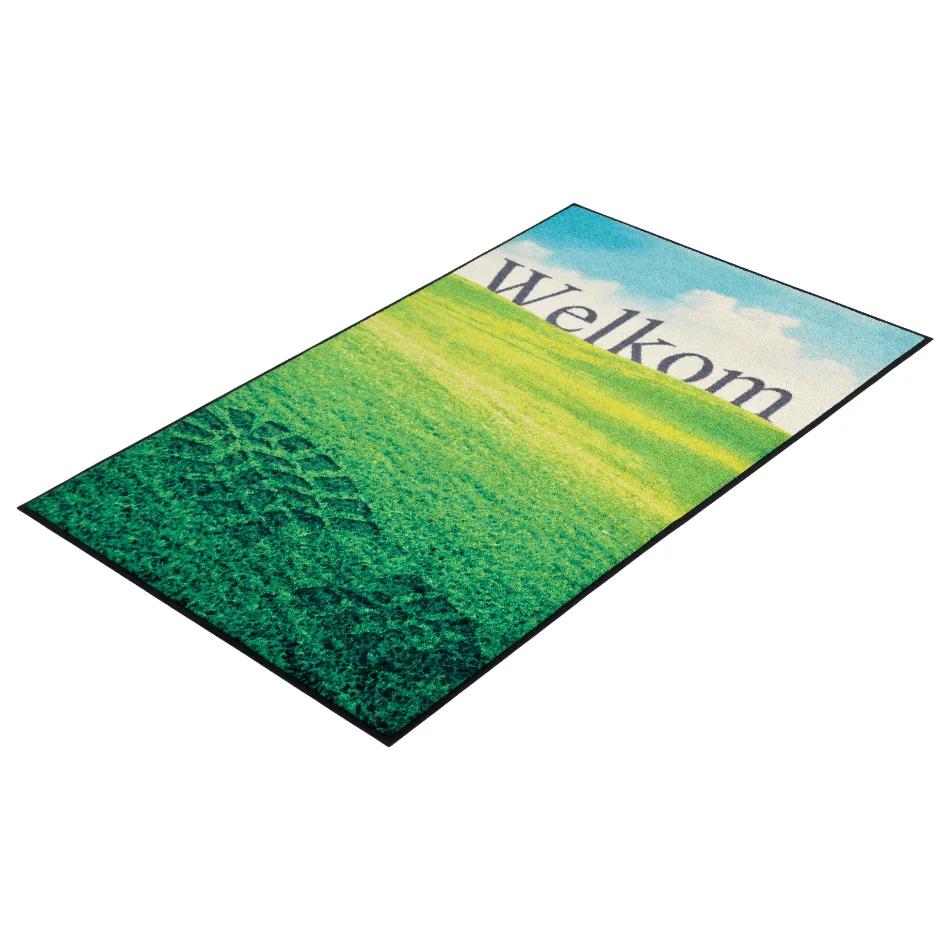 Gekleurde logomat met welkom