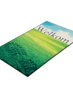 Gekleurde logomat met welkom