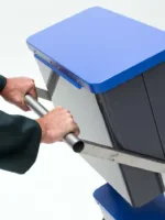 De poetsdoek dispenser is makkelijk te verplaatsen