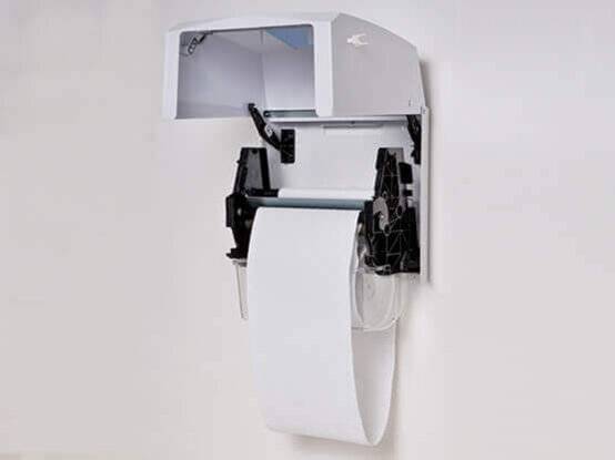 Binnenkant van de handdoekautomaat