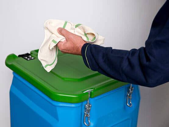 Pluisarme poetsdoeken van Lavans met container