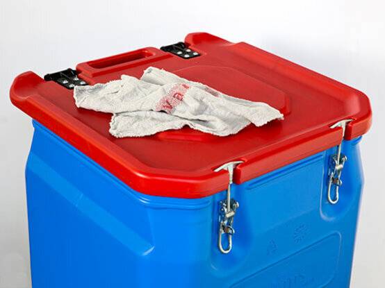 Grafische poetsdoeken container - inkt doeken