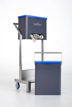 Handige poetsdoeken dispenser van Lavans van zijaanzicht