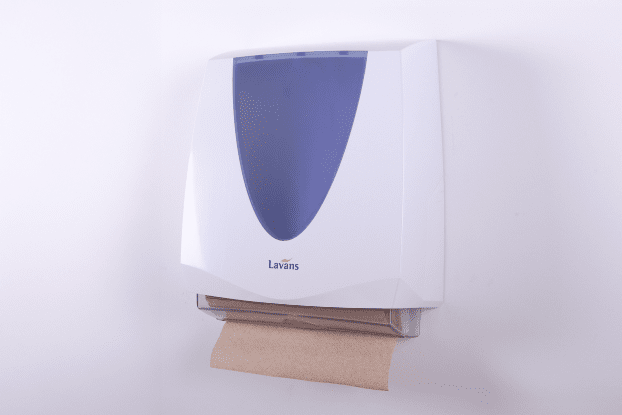 Rechteraanzicht van de vouwhanddoekjes in onze Ellipse automaat