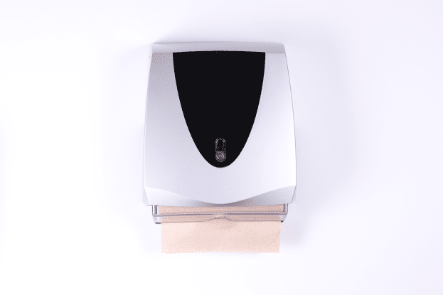 Vooraanzicht van de vouwhanddoekjes in onze Design automaat