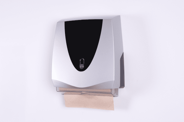 Rechteraanzicht van de vouwhanddoekjes in onze Design automaat