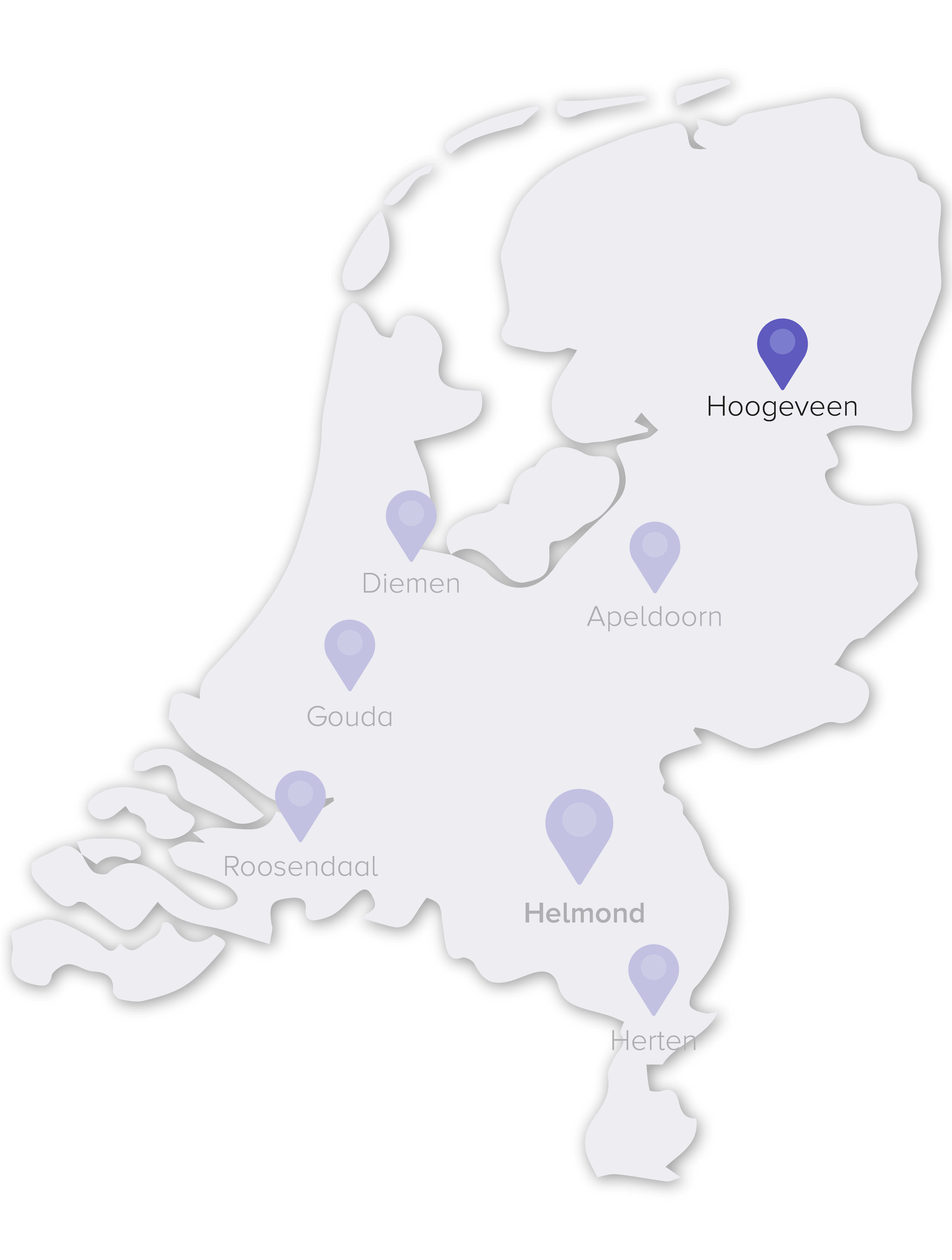 Landkaart Hoogeveen Lavans