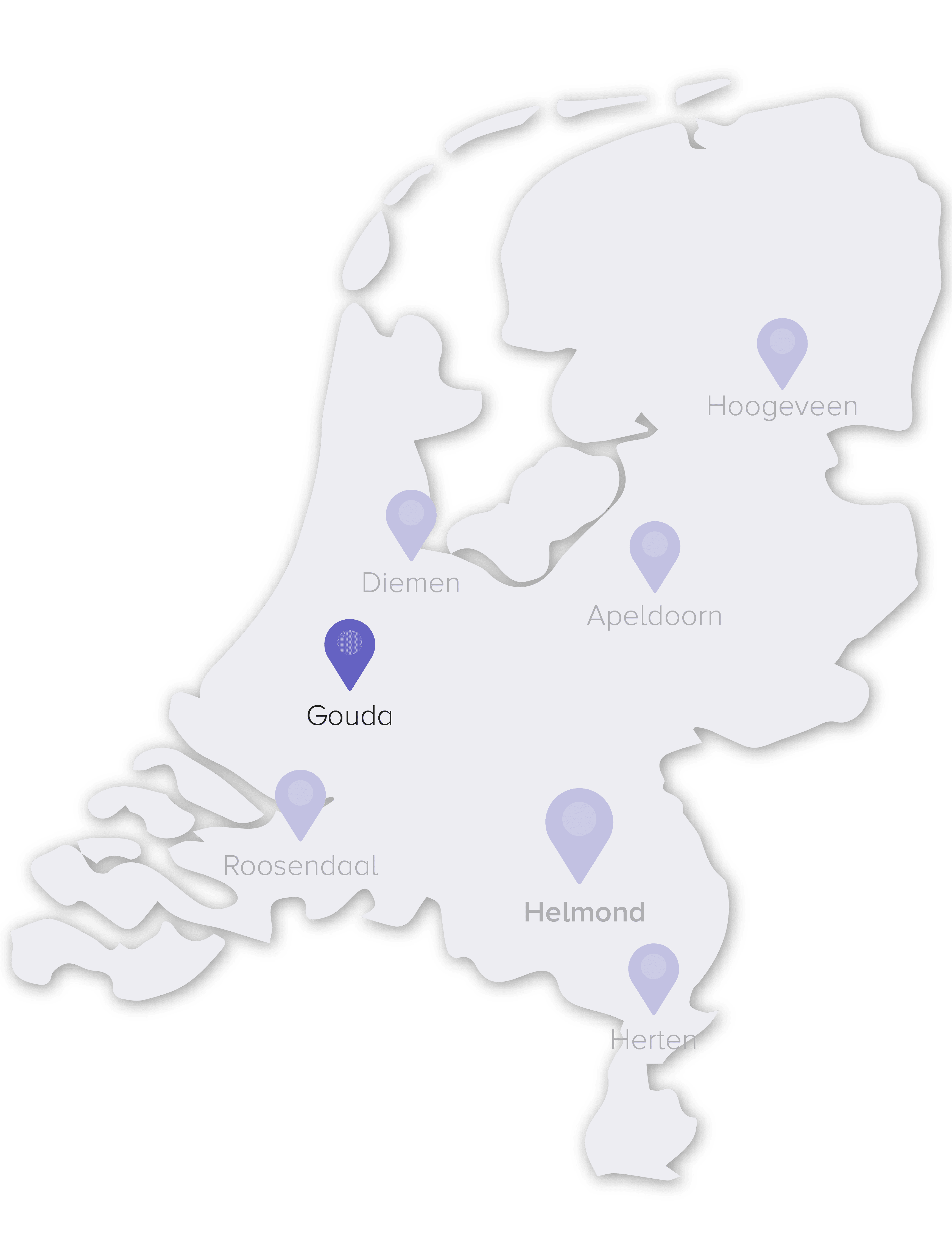 Landkaart Gouda Lavans